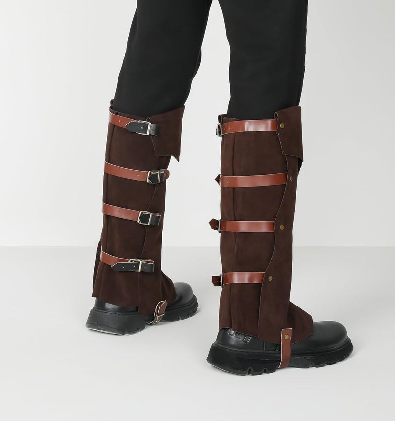 Toifrmu Store Pirate Boots Covers Faux Leather Medieval Steampunk Renaissance Boots Covers with Studs for Halloween Costume - Image 5